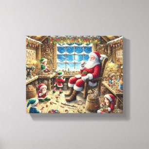 Weihnachtswerkstatt Weihnachtswall Kunst   Gemütli Leinwanddruck