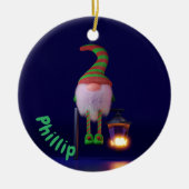 Weihnachtswichtel Keramik Ornament (Vorne)