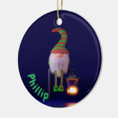Weihnachtswichtel Keramik Ornament (Links)