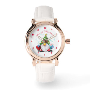Weihnachtswichtel mit Geschenken Armbanduhr