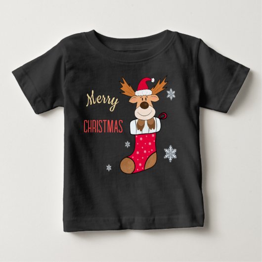 Weihnachtswild Baby T-shirt (Vorderseite)
