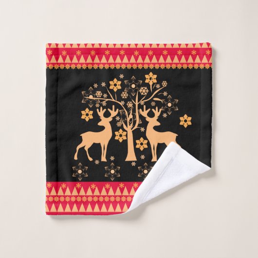 Weihnachtswild Badhandtuch Set (Waschlappen)