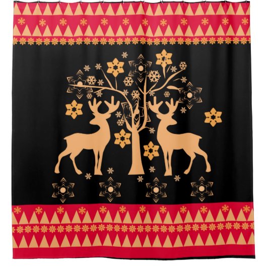 Weihnachtswild Duschvorhang (Vorderseite)