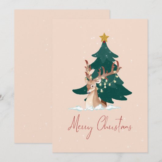 Weihnachtswild Feiertagskarte (Vorne/Hinten)