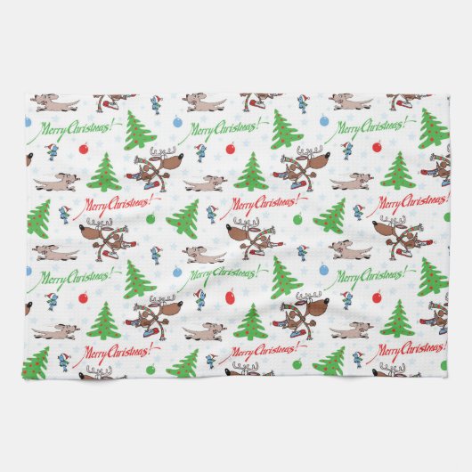 Weihnachtswild Geschirrtuch (Horizontal)