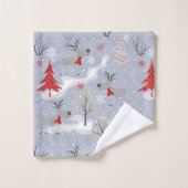 Weihnachtswild im Wald. Badhandtuch Set (Waschlappen)