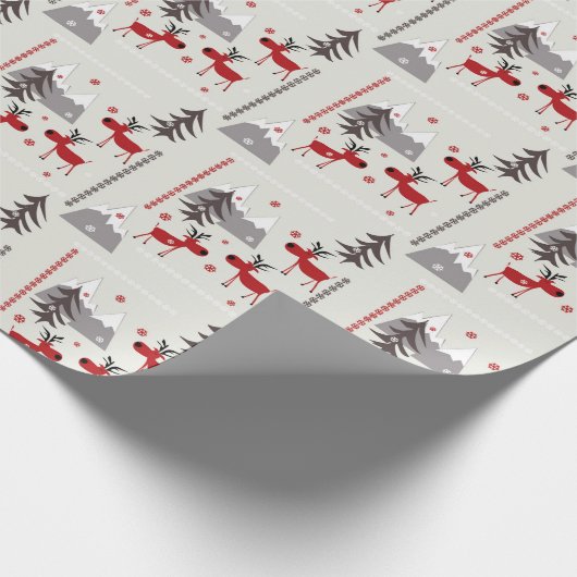 Weihnachtswild im Wald Geschenkpapier (Ecke)