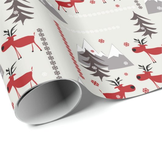 Weihnachtswild im Wald Geschenkpapier (Rolleneckpunkt)