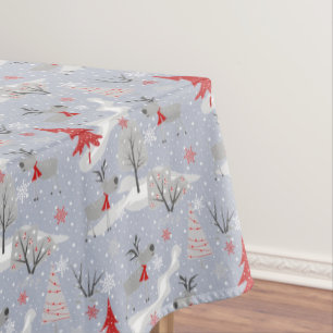 Weihnachtswild im Wald. Weihnachten, Hirsch Tischdecke
