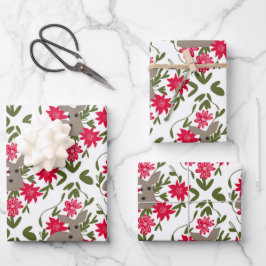 Weihnachtswild in Holz Geschenkpapier Set