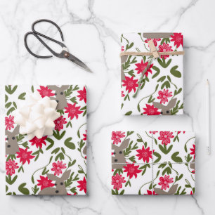 Weihnachtswild in Holz Geschenkpapier Set