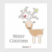 Weihnachtswild mit Vögeln Aufkleber (Blatt)