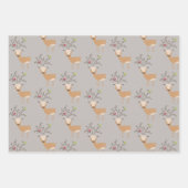 Weihnachtswild mit Vögeln Geschenkpapier Set (Vorderseite)