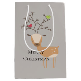 Weihnachtswild mit Vögeln Mittlere Geschenktüte