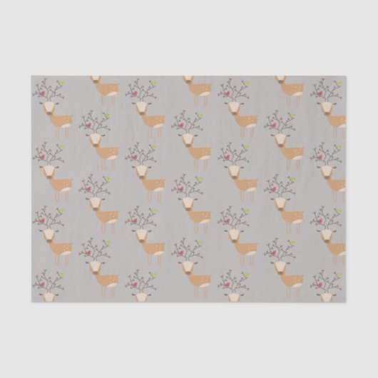 Weihnachtswild mit Vögeln Seidenpapier (Vorderseite)