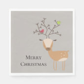Weihnachtswild mit Vögeln Serviette (Vorderseite)