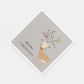 Weihnachtswild mit Vögeln Serviette (Ecke)