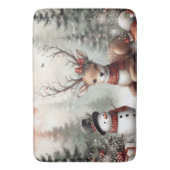 Weihnachtswild/Schneemann im klassischen Wald Badematte (Vorderseite Vertikal)