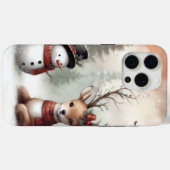Weihnachtswild/Schneemann im klassischen Wald Case-Mate iPhone Hülle (Rückseite (Horizontal))