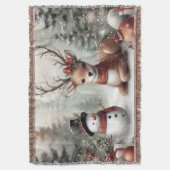 Weihnachtswild/Schneemann im klassischen Wald Decke (Vorderseite Vertikal)