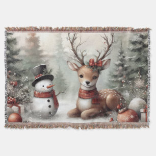 Weihnachtswild/Schneemann im klassischen Wald Decke