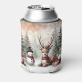 Weihnachtswild/Schneemann im klassischen Wald Dosenkühler (Kanne Rückseite)