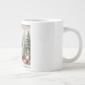 Weihnachtswild/Schneemann im klassischen Wald Jumbo-Tasse (Rechts)