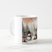 Weihnachtswild/Schneemann im klassischen Wald Kaffeetasse (Vorderseite Links)