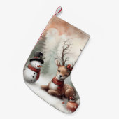 Weihnachtswild/Schneemann im klassischen Wald Kleiner Weihnachtsstrumpf (Vorderansicht (hängend))