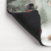 Weihnachtswild/Schneemann im klassischen Wald Mousepad (Ecke)