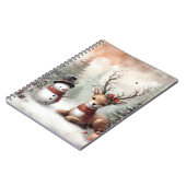 Weihnachtswild/Schneemann im klassischen Wald Notizblock (Linke Seite)