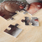 Weihnachtswild/Schneemann im klassischen Wald Puzzle (Seite)