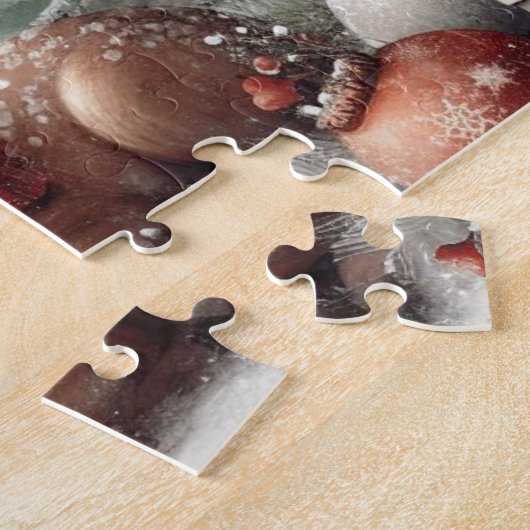 Weihnachtswild/Schneemann im klassischen Wald Puzzle (Seite)