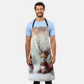 Weihnachtswild/Schneemann im klassischen Wald Schürze (Getragen)