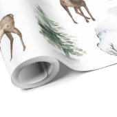 Weihnachtswild und Winterbäume Geschenkpapier (Rolleneckpunkt)