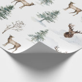 Weihnachtswild und Winterbäume Geschenkpapier (Ecke)