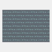 Weihnachtswildflechte, Streifen, Bäume Aquamarin I Geschenkpapier Set (Vorderseite 3)