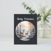 Weihnachtswildhirsche Feiertagspostkarte (Stehend Vorderseite)