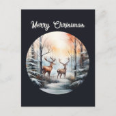 Weihnachtswildhirsche Feiertagspostkarte (Vorderseite)