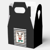 Weihnachtswildkarte Schwarz-weiß Geschenkschachtel (Geöffnet)