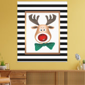 Weihnachtswildkarte Schwarz-weiß Leinwanddruck (Insitu (Wohnzimmer))