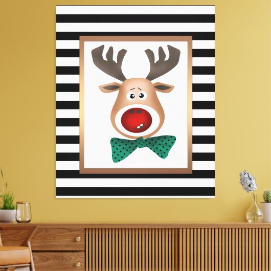 Weihnachtswildkarte Schwarz-weiß Leinwanddruck (Insitu (Wohnzimmer))