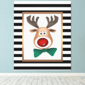 Weihnachtswildkarte Schwarz-weiß Leinwanddruck (Insitu (Holzboden))