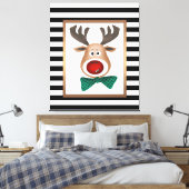 Weihnachtswildkarte Schwarz-weiß Leinwanddruck (Insitu (Schlafzimmer))