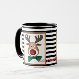 Weihnachtswildkarte Schwarz-weiß Tasse