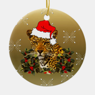 Weihnachtswildkatze Keramikornament