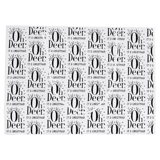 Weihnachtswildkleid lustige Illustration große Ges Große Geschenktüte (Rückseite)