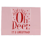 Weihnachtswildkleid lustige Illustration große Ges Große Geschenktüte (Rückseite)