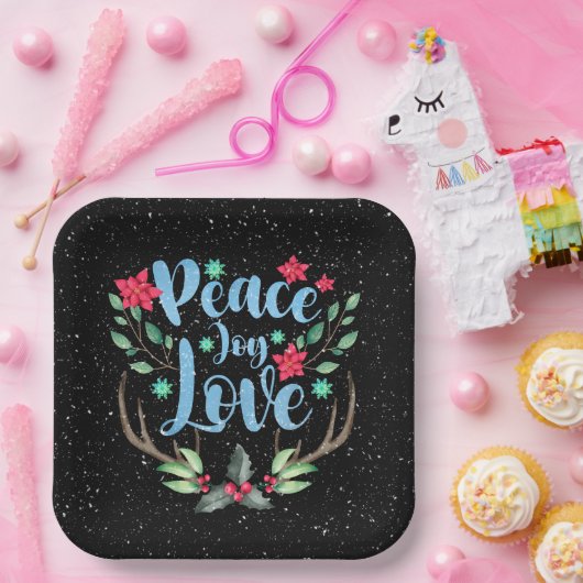 Weihnachtswildliebhaber mit Holly Pappteller (Party)