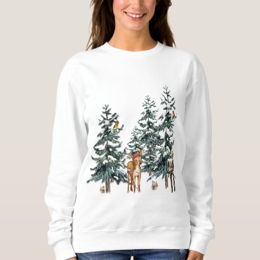 Weihnachtswildvogel Birds Pine Tree Forest Sweatshirt (Vorderseite)